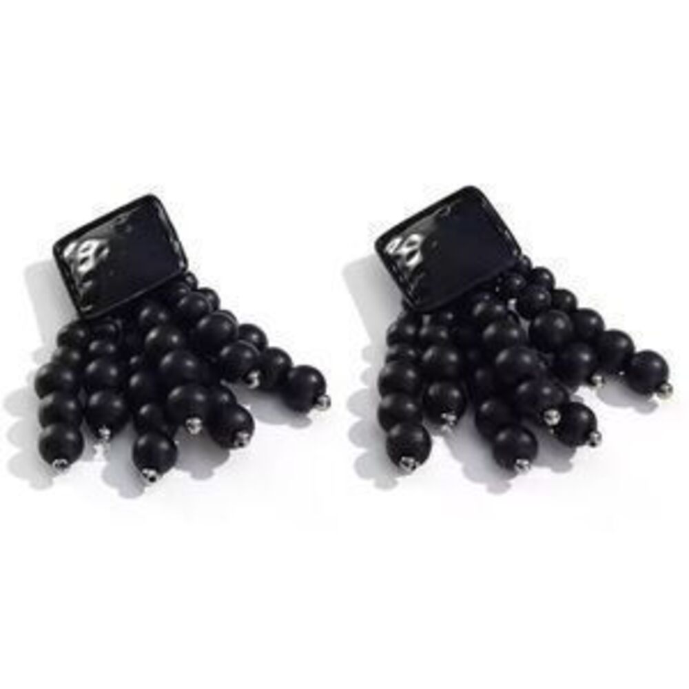 Black Beaded Earrings